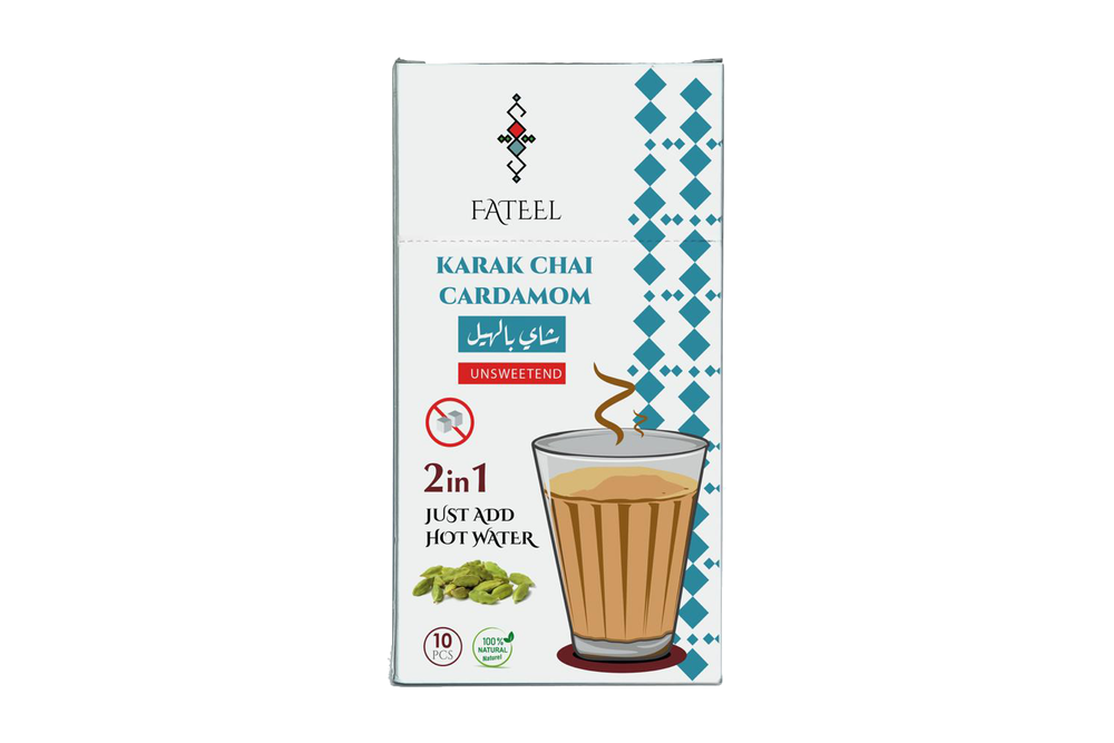 Karak Chai Cardamom Unsweetened (Tea Latte) Premix - 3 Boxes